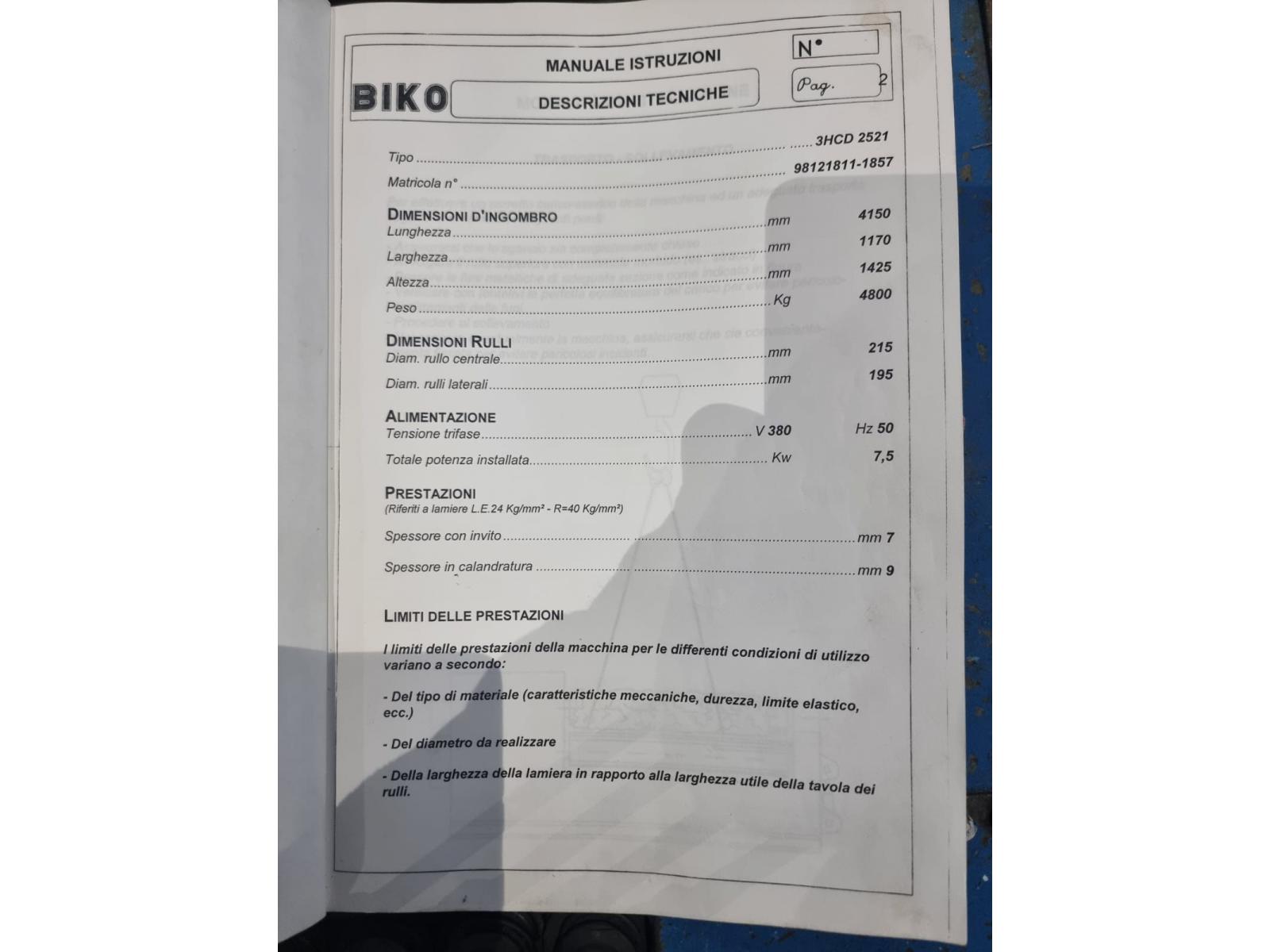 CALANDRA BIKO FACCIN IDRAULIXA 2500X7/9