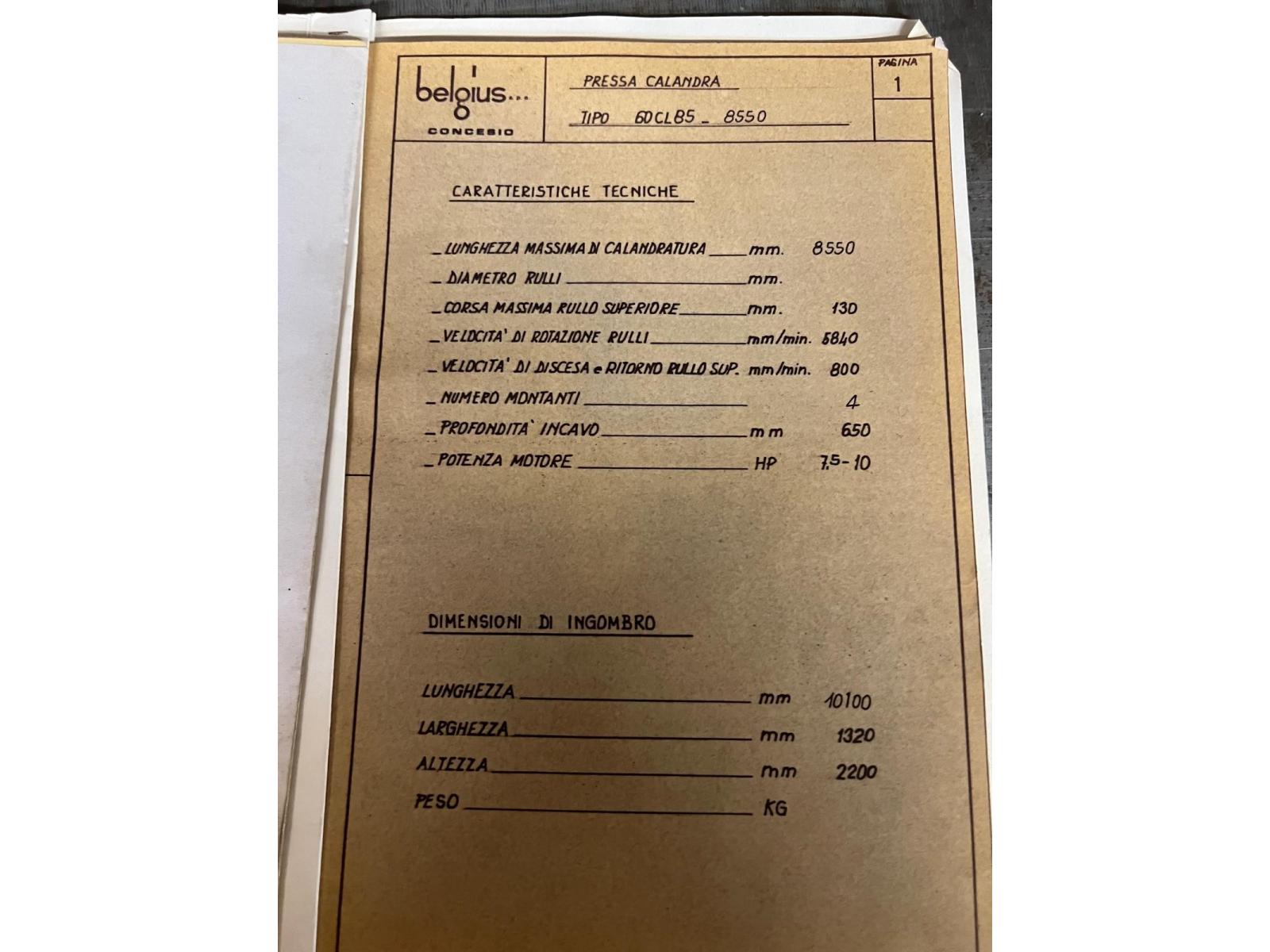 CALANDRA PER LATTONERIA 8550 MM DIAMETRO 50 MM