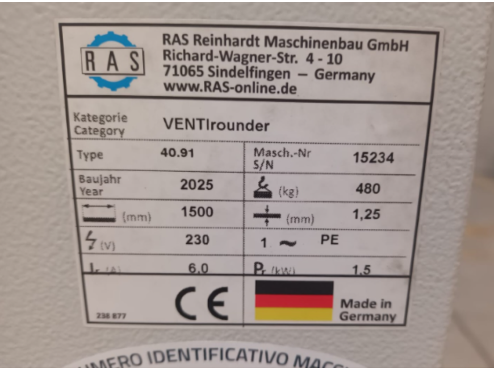 CALANDRA RAS ELETTR. VENTIROUNDER 40.91.