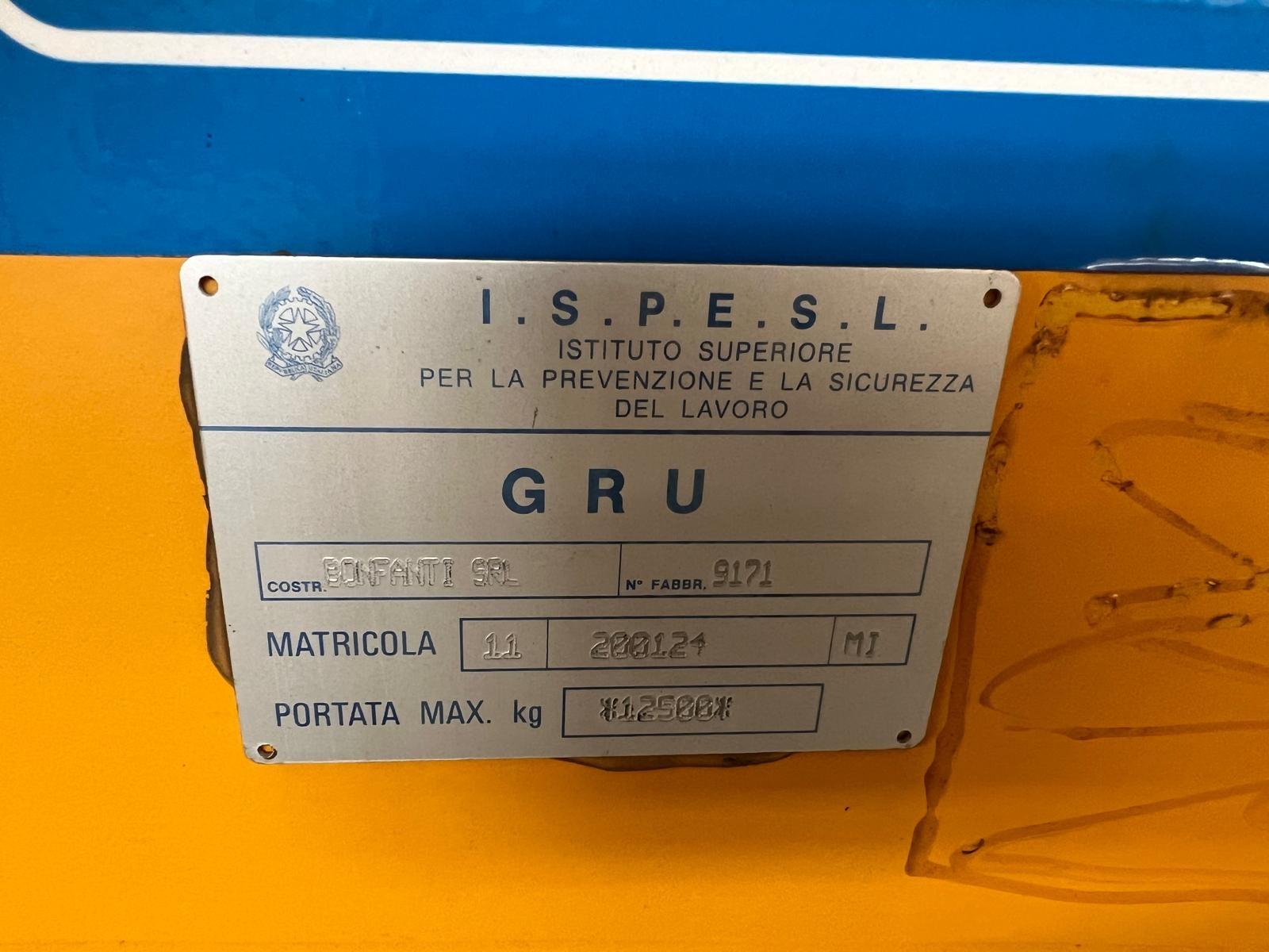 CARROPONTE BITRAVE BONFANTI 12.5 TON SCARTAMENTO 16240 MM
