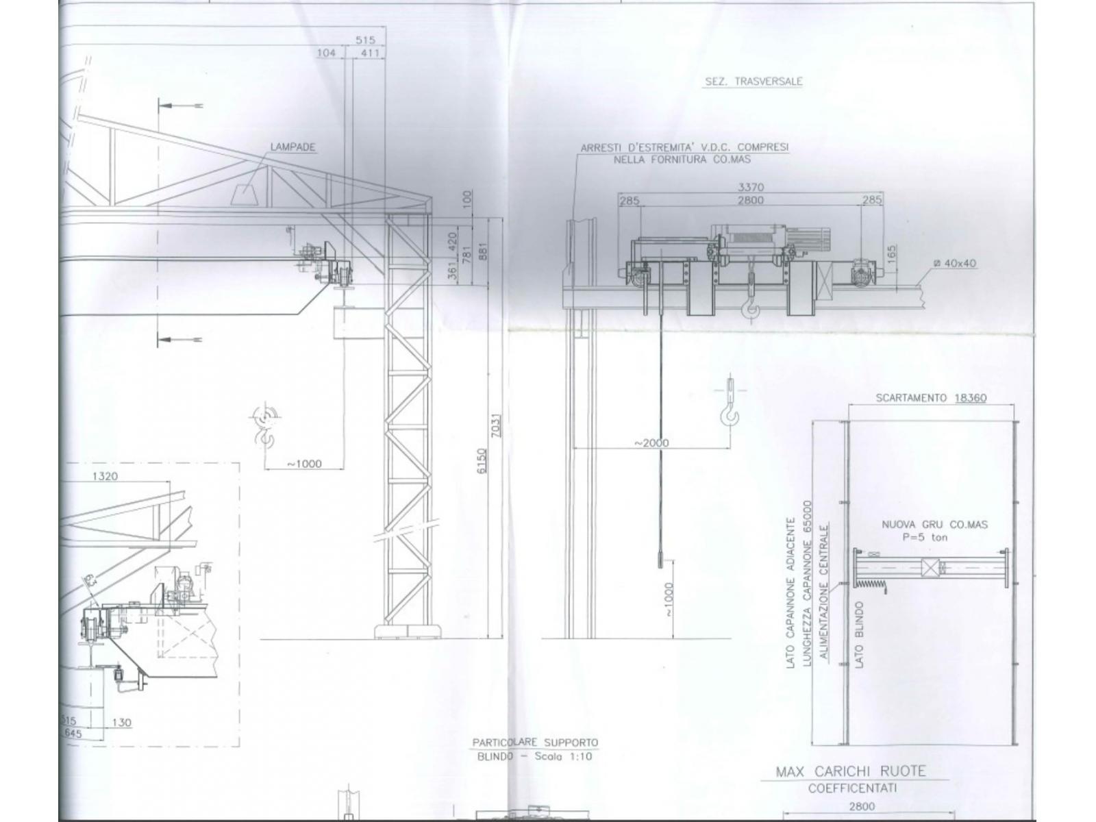 CARROPONTE BITRAVE COMAS 5 TON SCARTAMENTO 18360 MM ANNO 2003