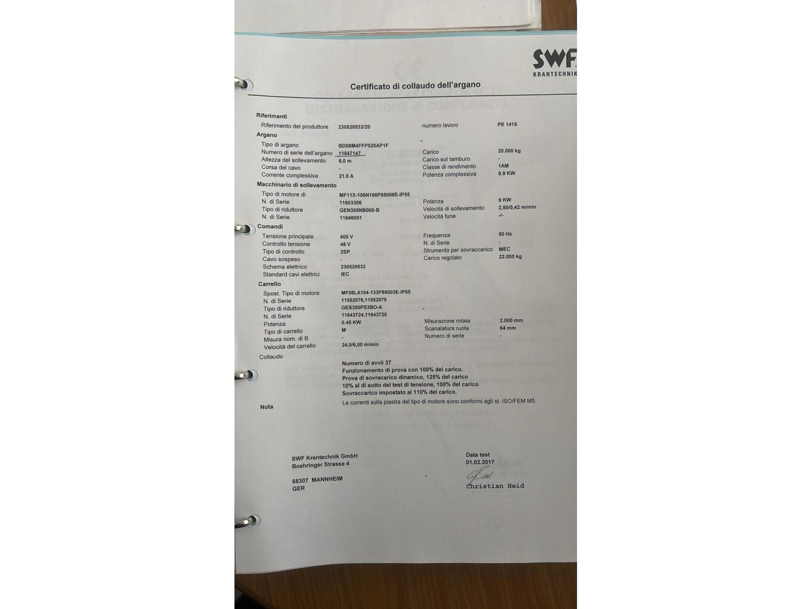CARROPONTE BITRAVE MEC GRU 20 TON SCARTAMENTO 14150 MM