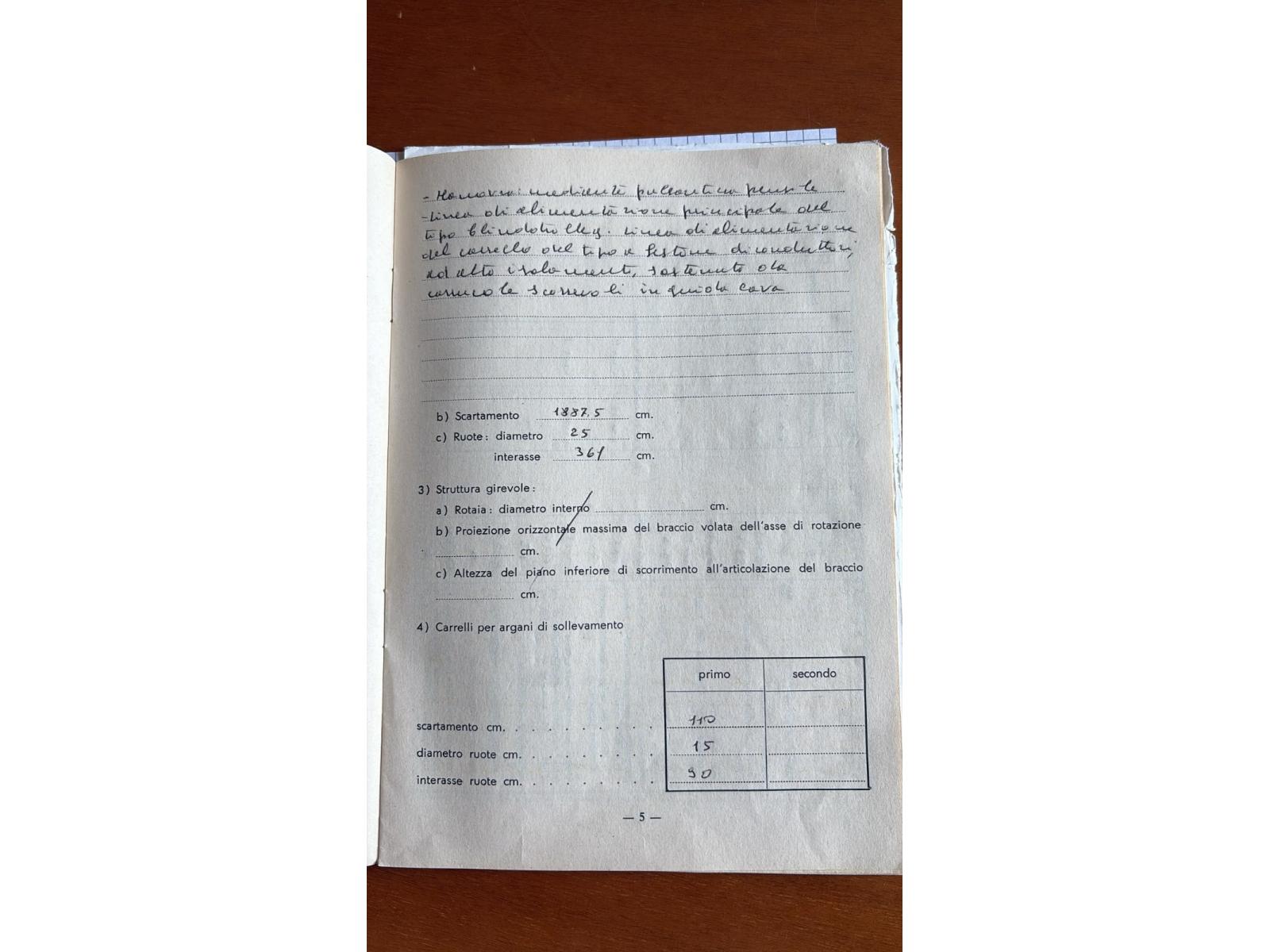CARROPONTE BITRAVE MELONI 10 TON SCARTAMENTO 18875 MM  ANNO 1980