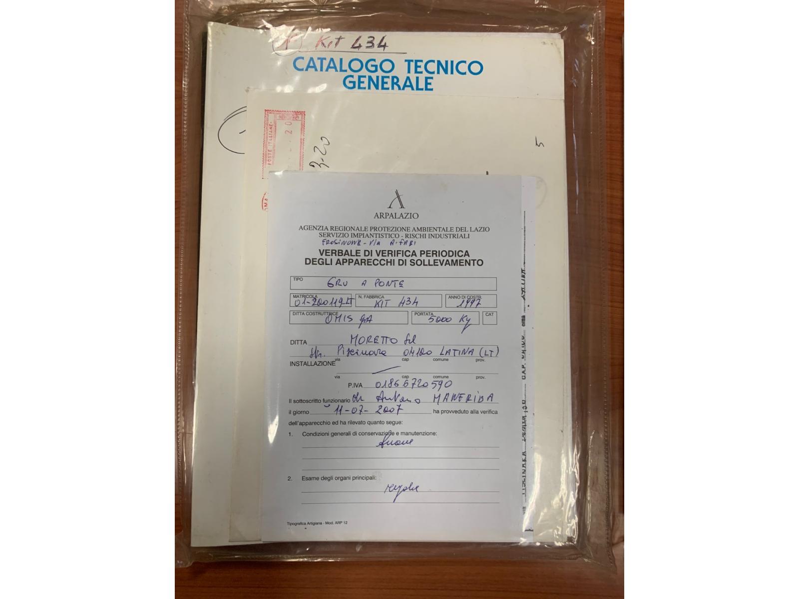 CARROPONTE BITRAVE OMIS DA 5 TON SCARTAMENTO 10470 MM ANNO 1997