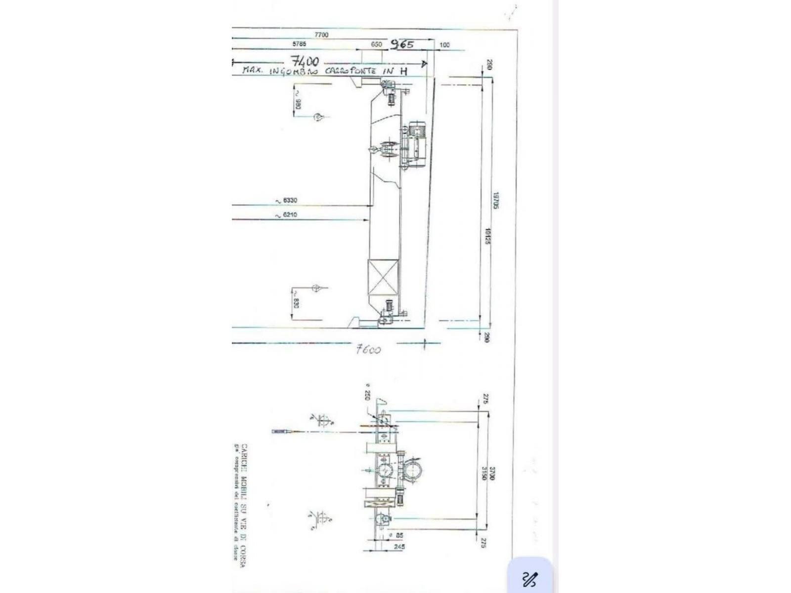 Carroponte bitrave Omis10 ton  Scartamento 19,50 Mt