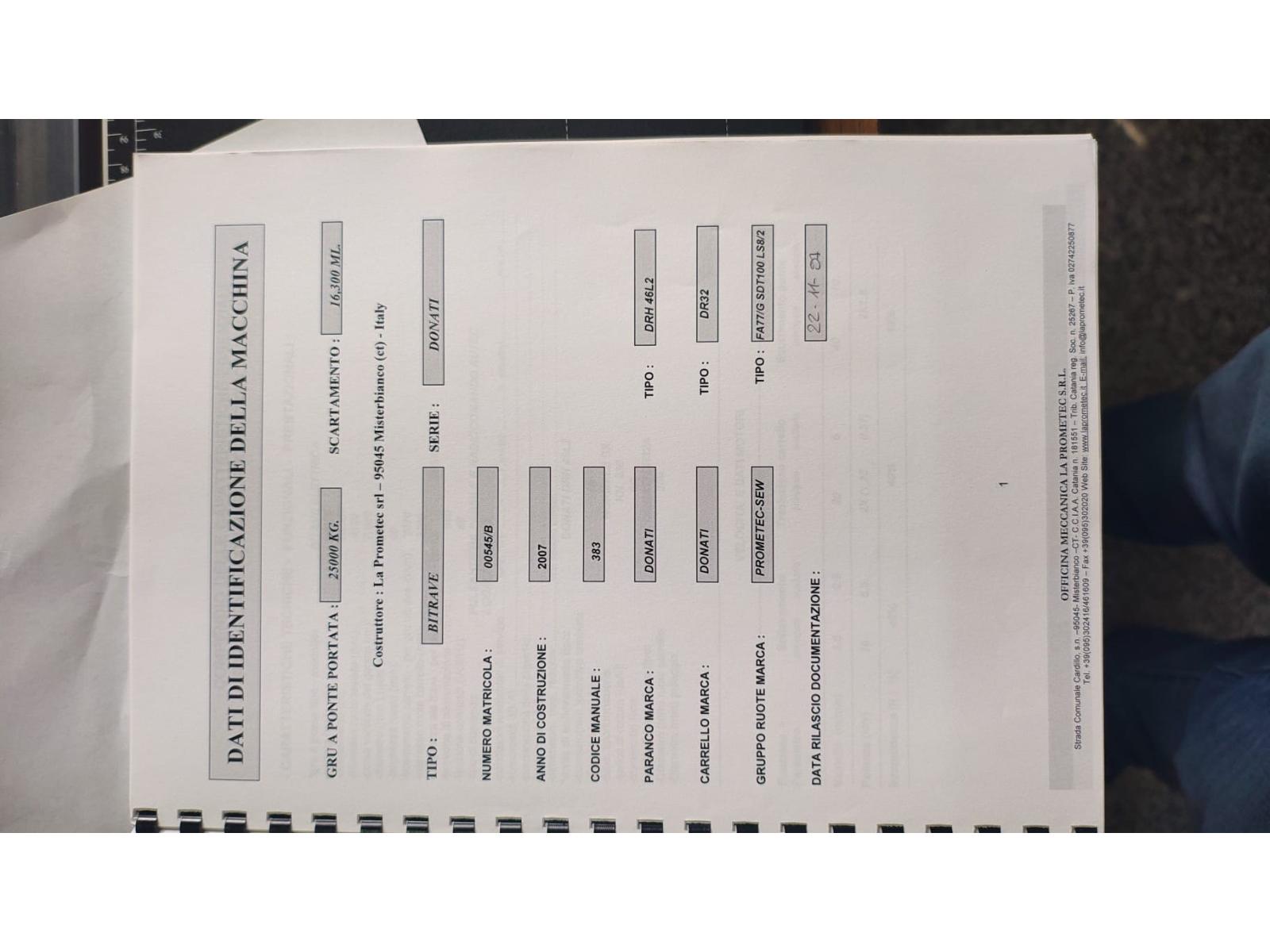 CARROPONTE BITRAVE LA PROMOTEC 25 TON SCARTAMENTO 16300 MM