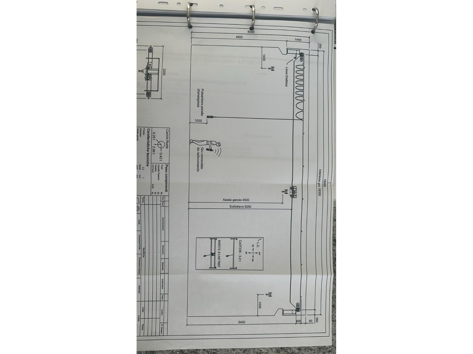 CARROPONTE MONOTRAVE MARTE 3.2 TON SCARTAMENTO18350 MM ANNO 2007