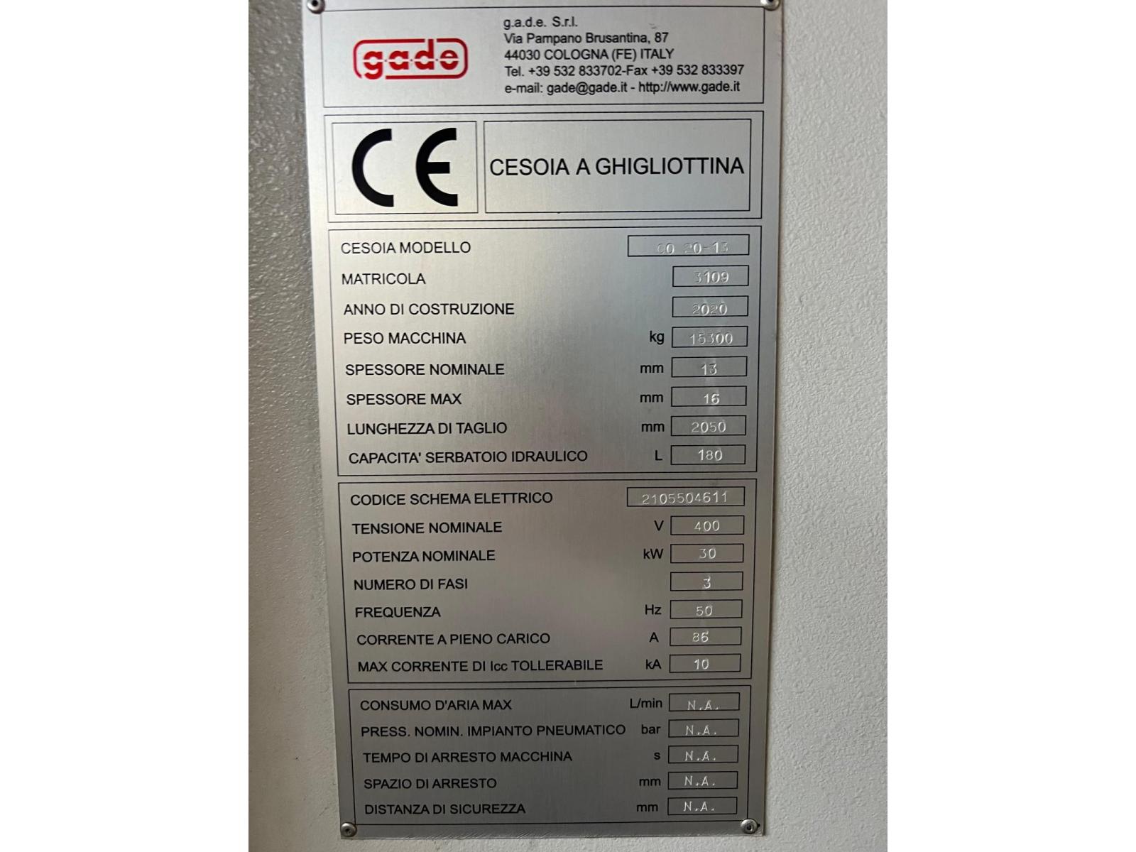 CESOIA A GIGLIOTTINA GADE MODELLO 20/13