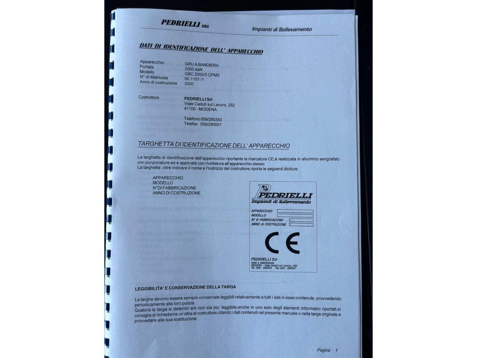 GRU A BANDIERA PEDRIELLI 2 TON