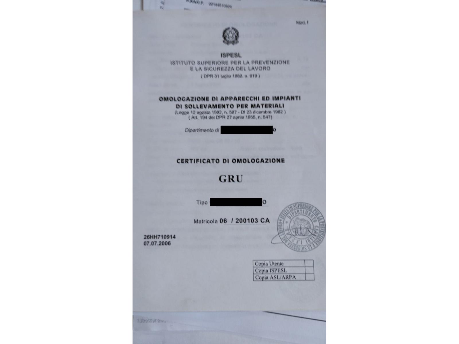 GRU A cavalletta PORTALE OMIS 50+10 T