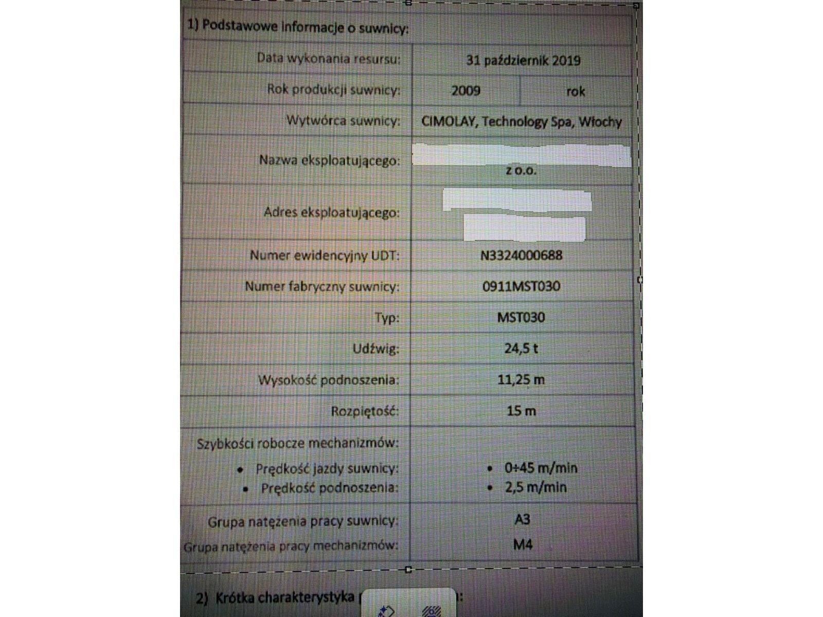 GRU A CAVALLETTO MST 030 24.5 TON