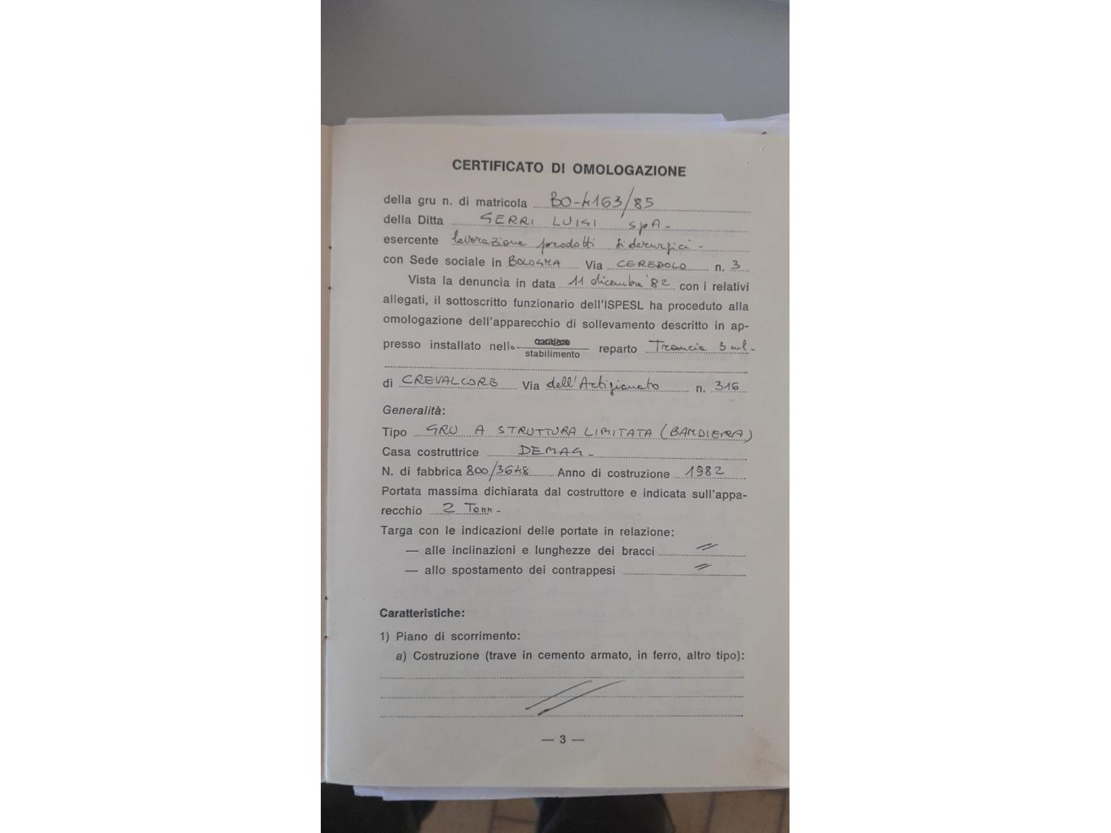 GRU A COLONNA DEMAG €2500