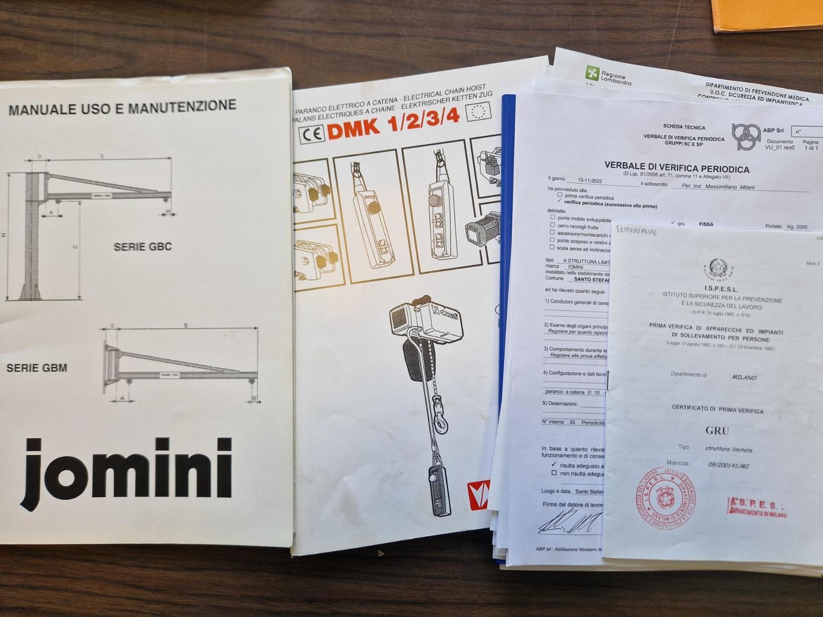 GRU A COLONNA JOMINI GBCT PORTATA 2.000 KG