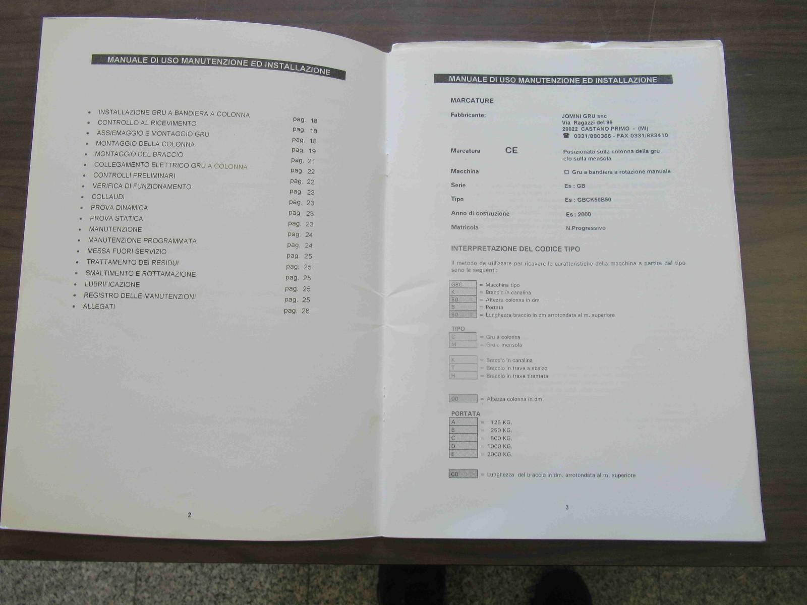 GRU A COLONNA JOMINI GBCT PORTATA 2.000 KG