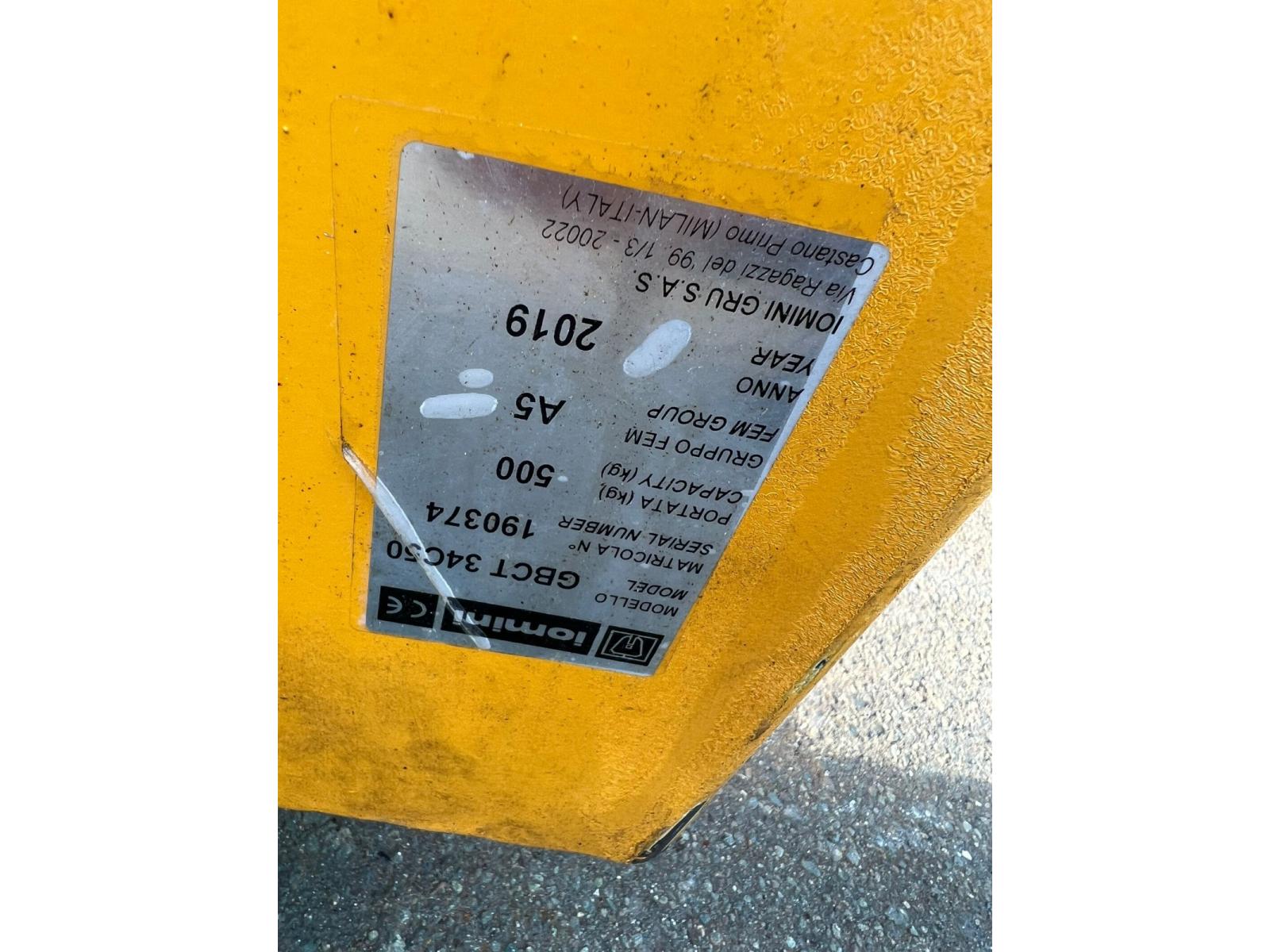 GRU A COLONNA MARCA IOMINI PORTATA 500KG