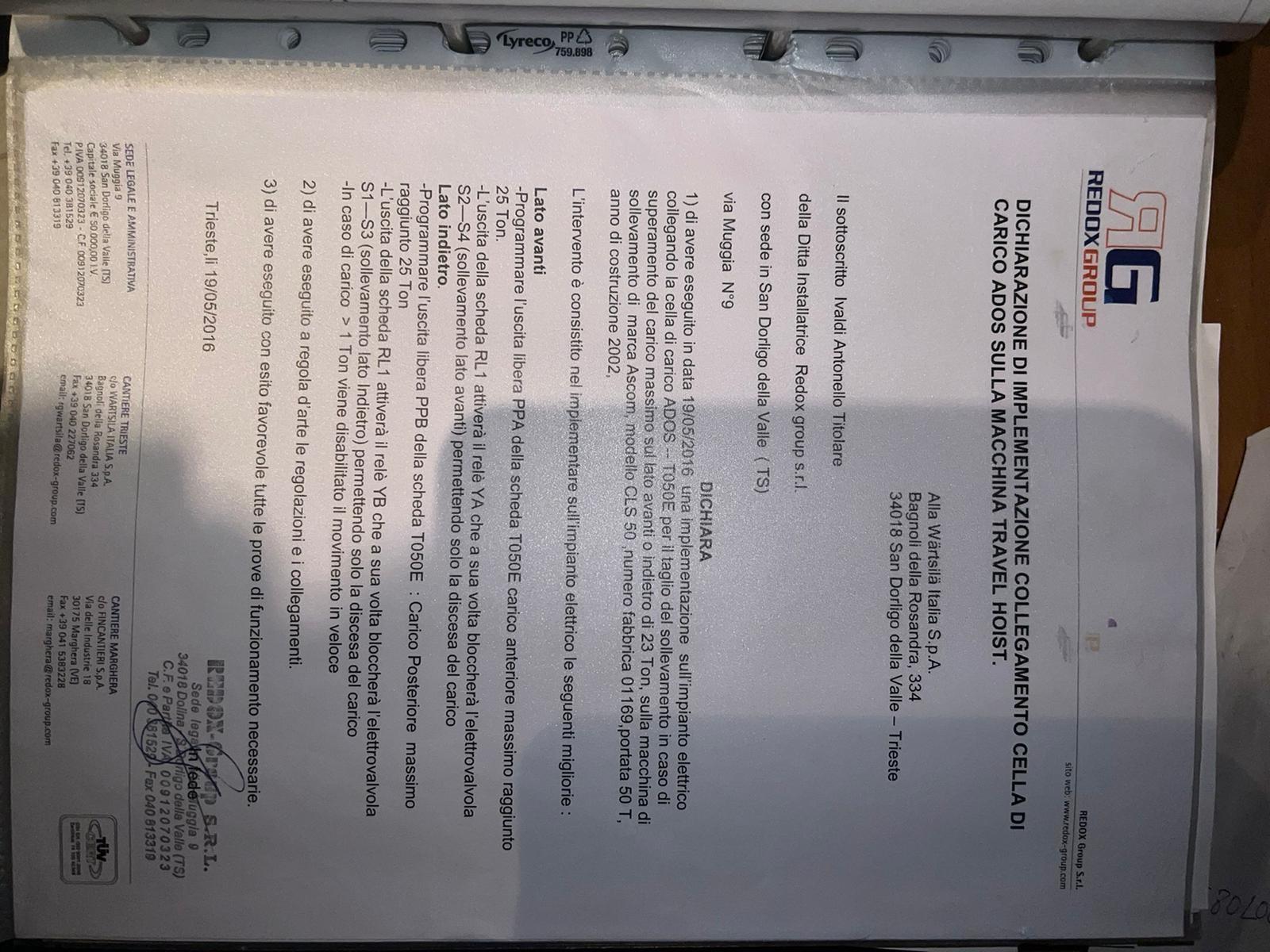 GRU A PORTALE CAVALIERE  TON. 2.5 + 2.5  MT 16.116