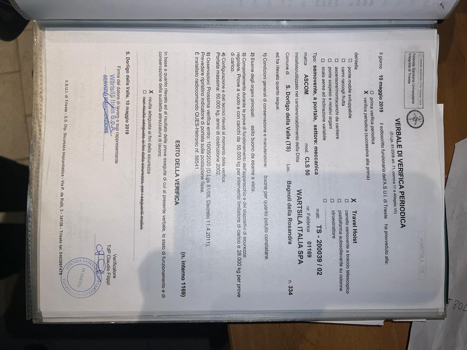 GRU A PORTALE CAVALIERE  TON. 2.5 + 2.5  MT 16.116