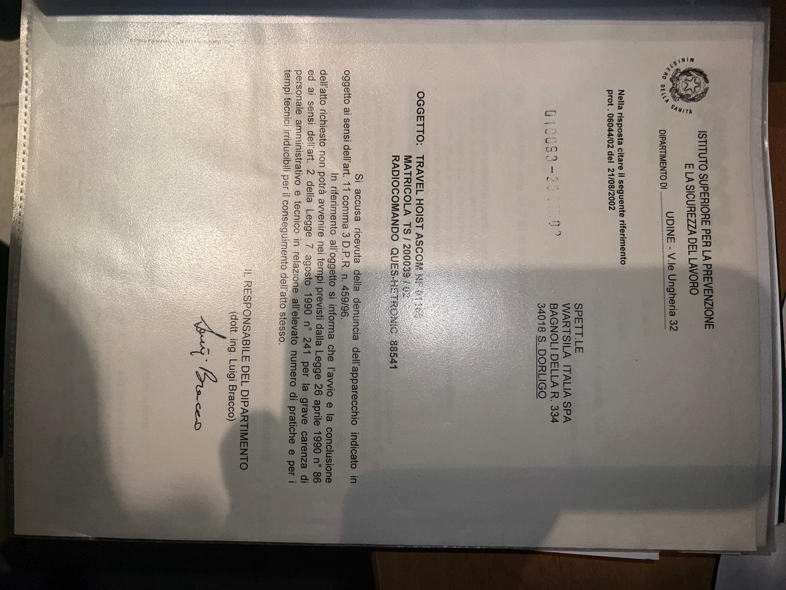 GRU A PORTALE CAVALIERE  TON. 2.5 + 2.5  MT 16.116