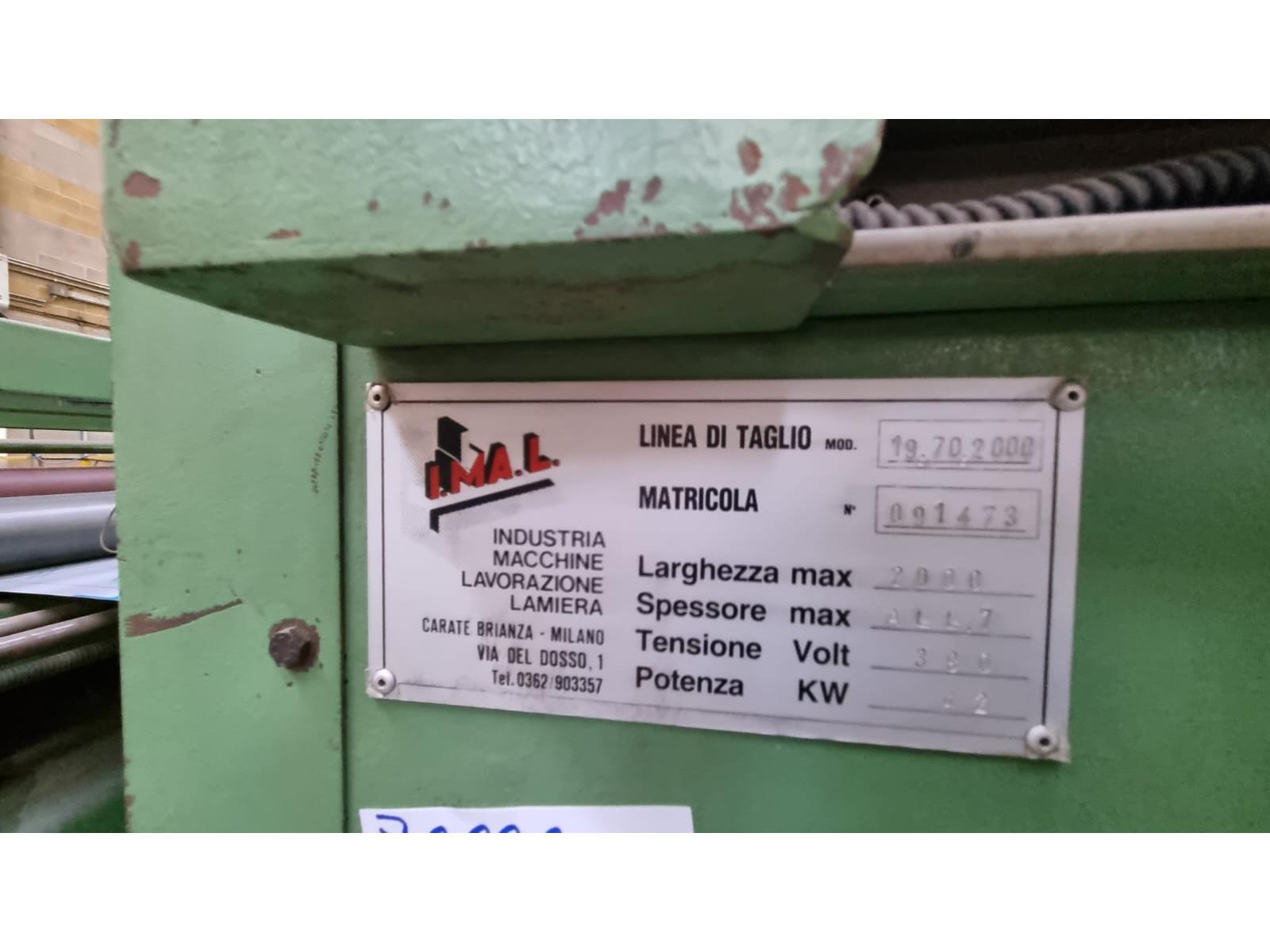 Linea di  taglio in fogli Imal 2000 x 7  ANNO 07--2000  Ottime condizioni.