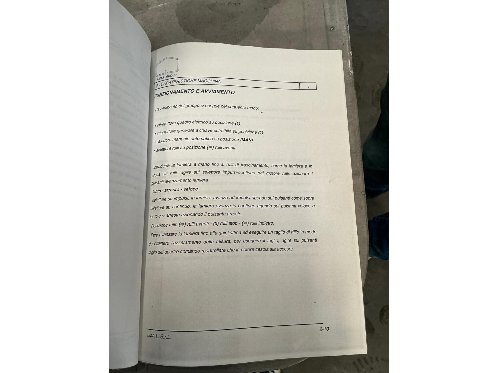 Linea di  taglio in fogli Imal 2000 x 7  ANNO 07--2000  Ottime condizioni.
