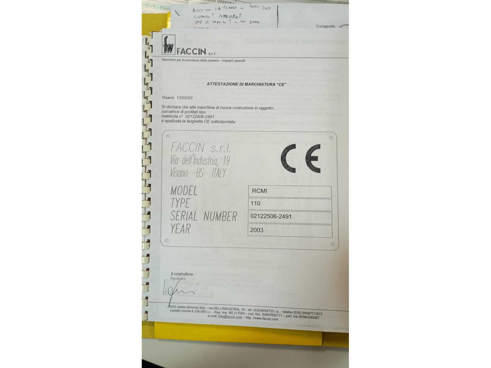 PIEGAPROFILATI FACCIN  ROMI 110