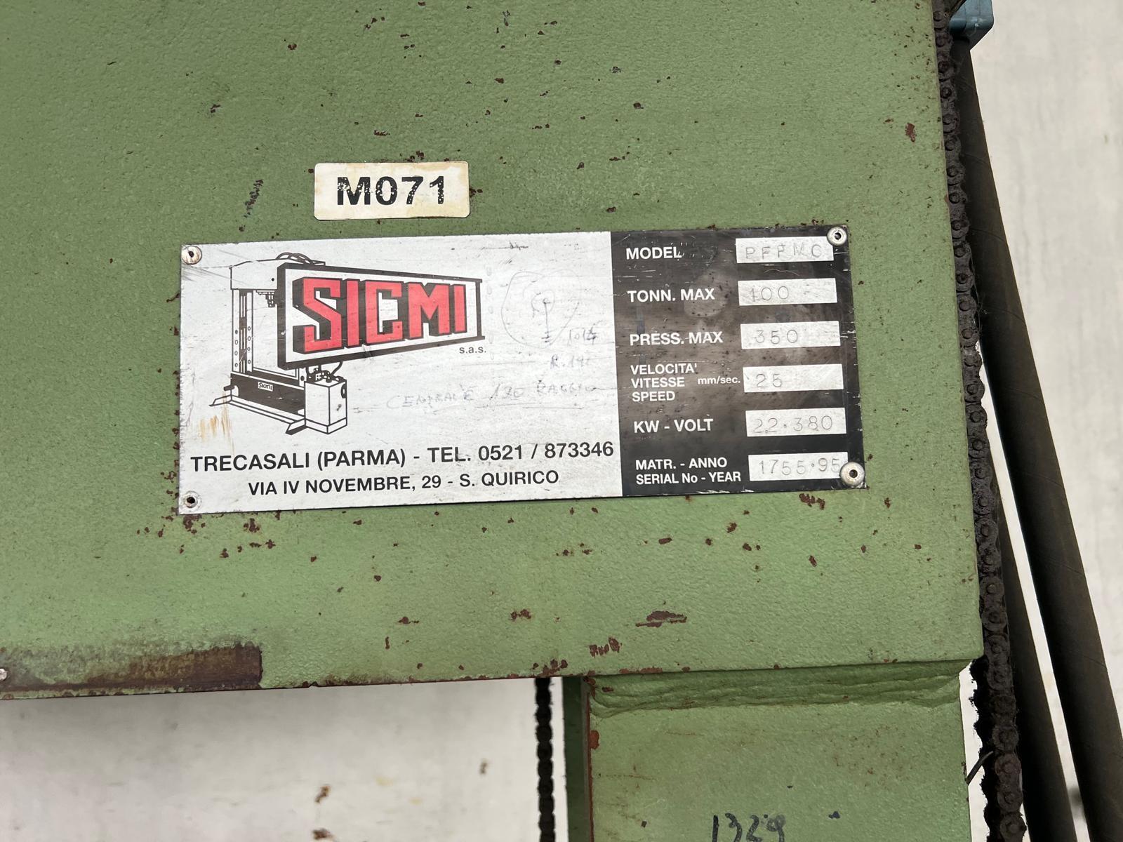 Pressa idraulica Sicmi con pistone mobile 100 ton