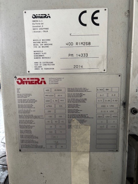 pressa meccanica omera 400tonn a doppio montante e doppia biella, piano 2000x1000