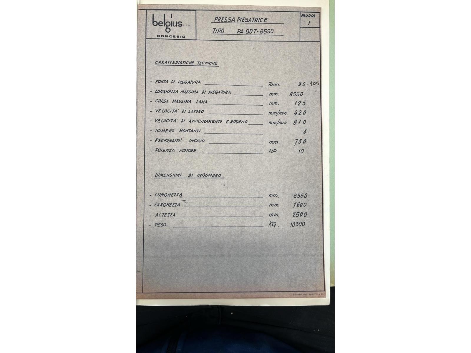 PRESSA PIEGATRICE PER LATTONERIA 8 MT