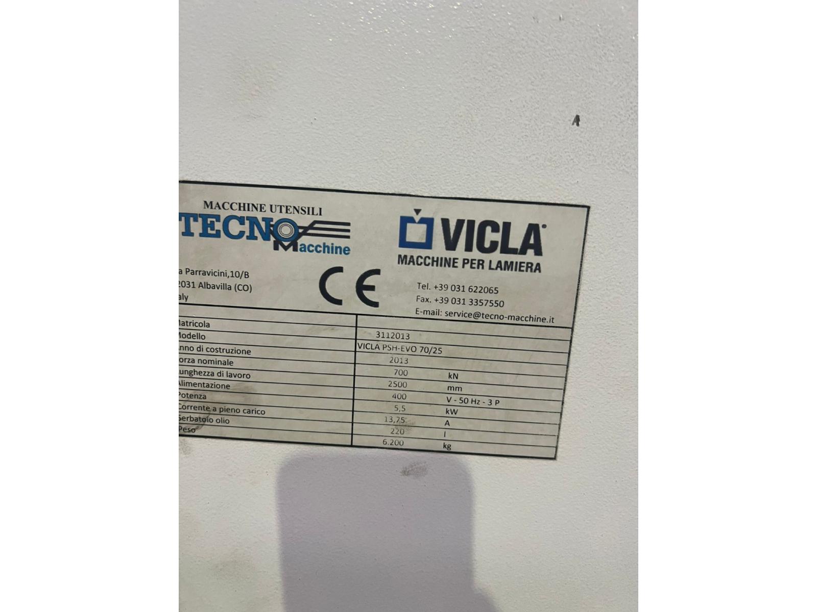 PRESSA PIEGATRICE VICLA PSH/EVO 70/25