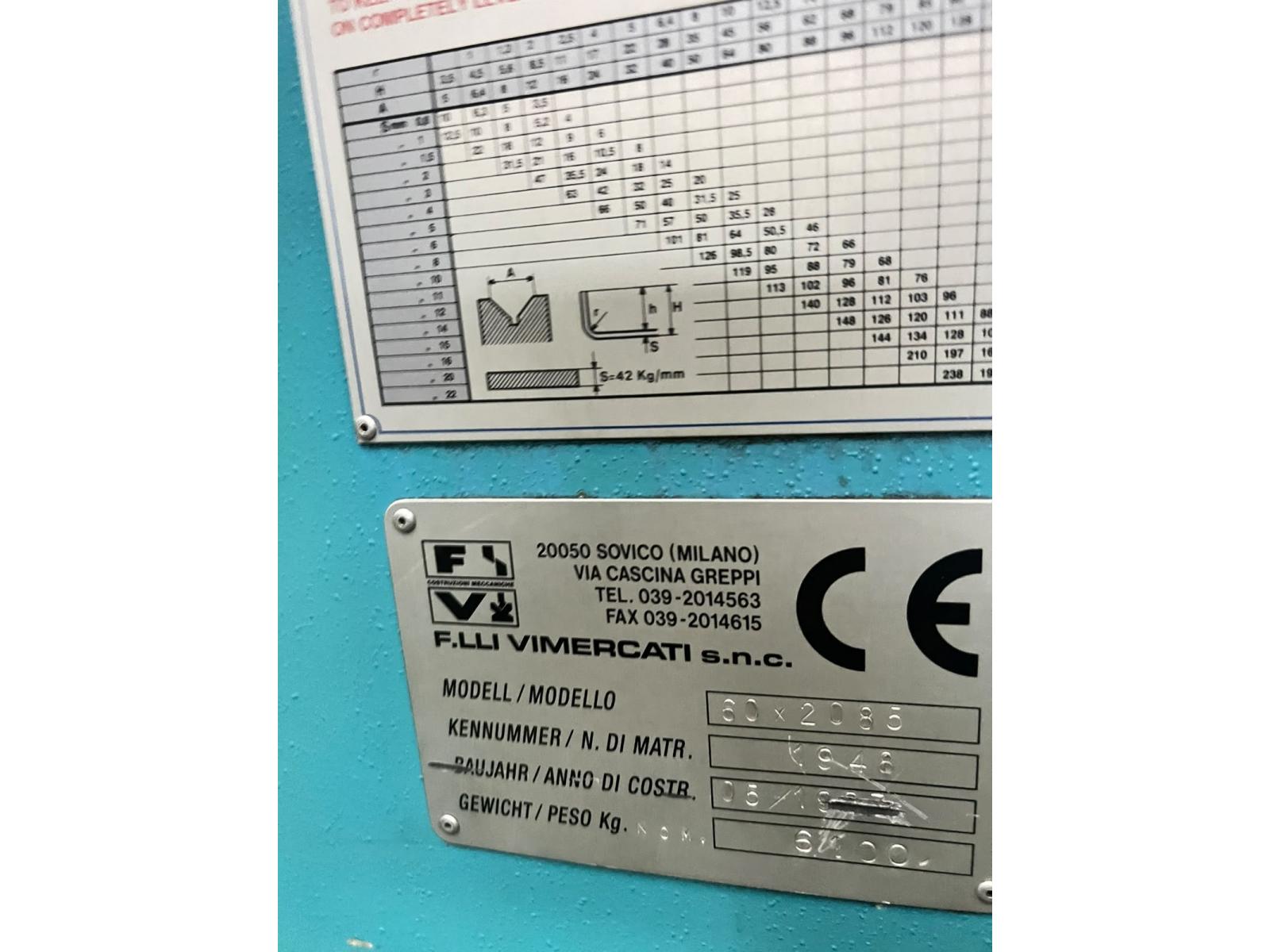 PRESSA PIEGATRICE VIMERCATI 60 X2085