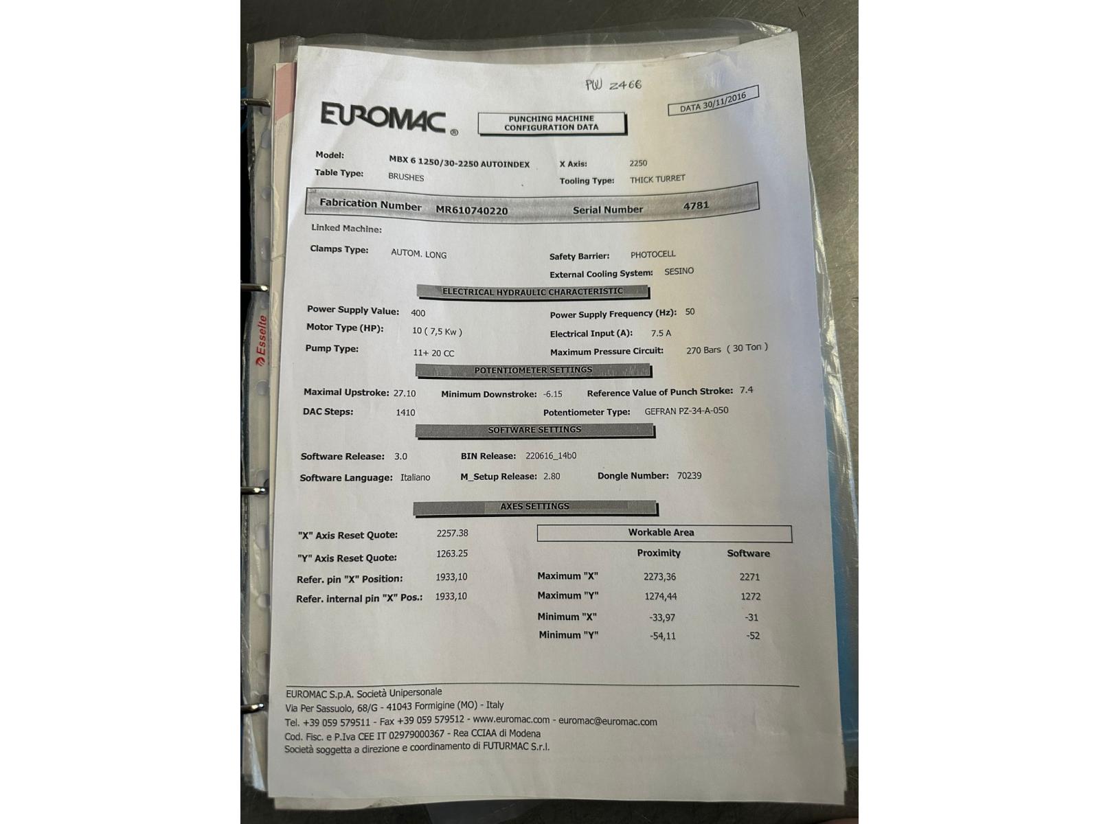PUNZONATRICE EUROMAC MBX 6 1250/30