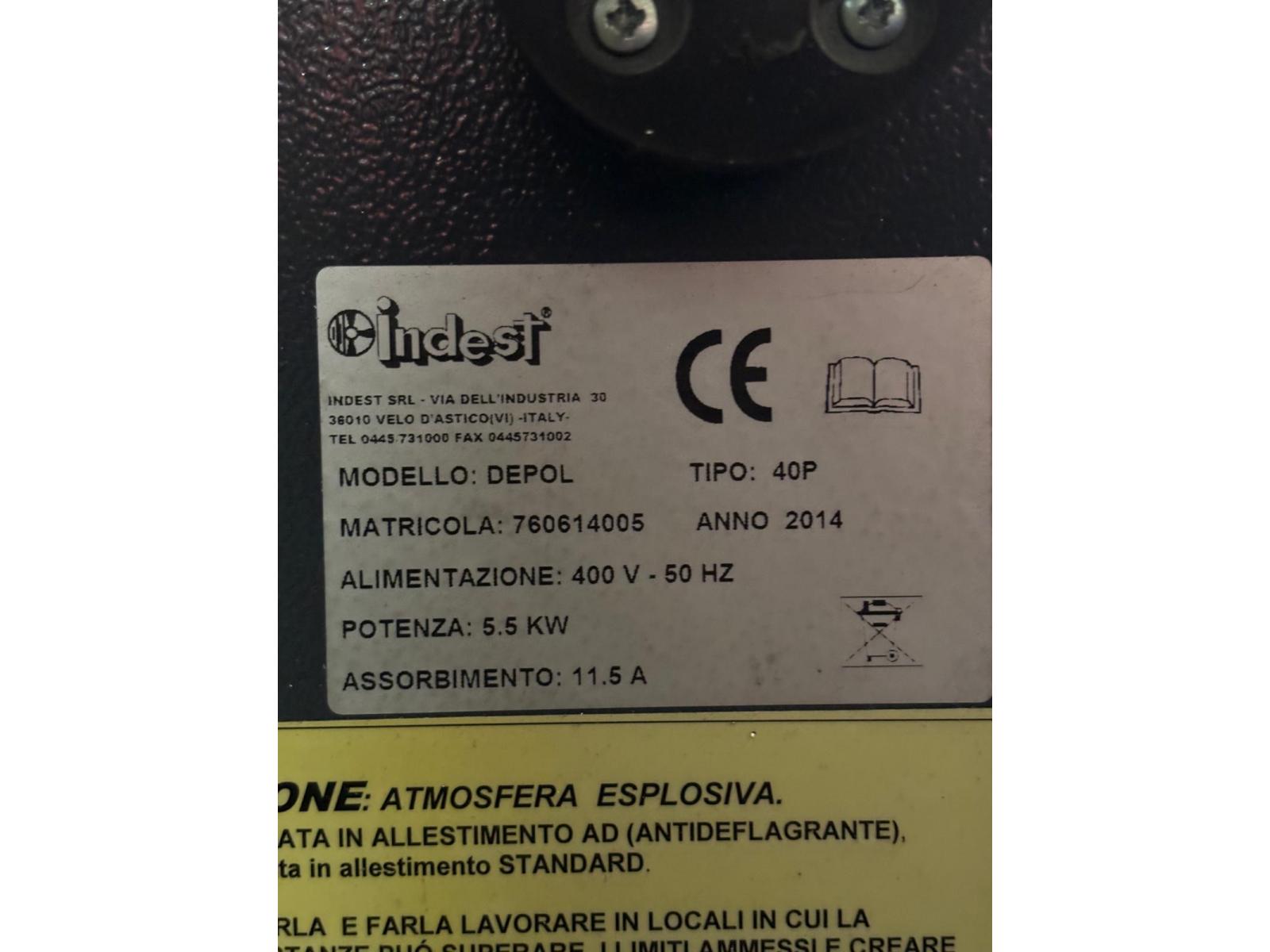 Troncatrice Rotex, completa di impianto di aspirazione Indest
